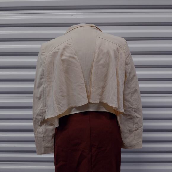 Blanc Noir Womens Draped Back Blazer Size Small Peach Asymmetrical Jacket NWT - Picture 2 of 8